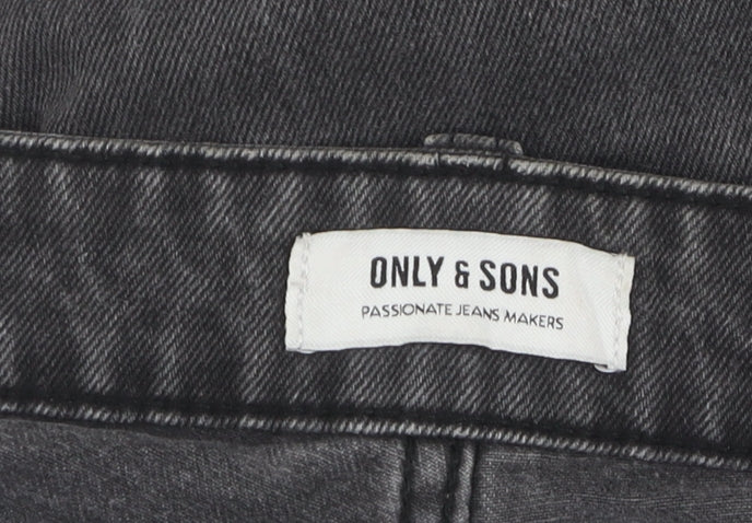 Mens UK Size 36 ONLY & SONS   Black Jeans