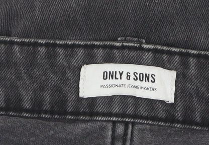 Mens UK Size 36 ONLY & SONS   Black Jeans
