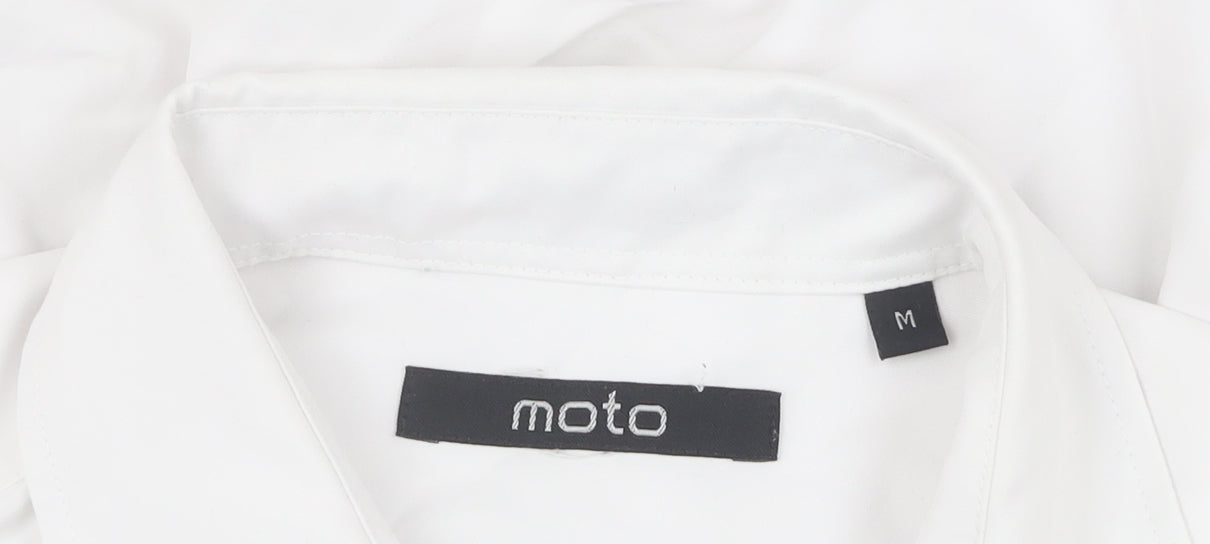 Moto Men's White Tribal Graphic Shirt M Short Sleeve