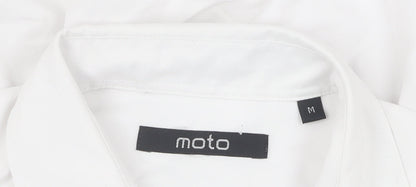 Moto Men's White Tribal Graphic Shirt M Short Sleeve