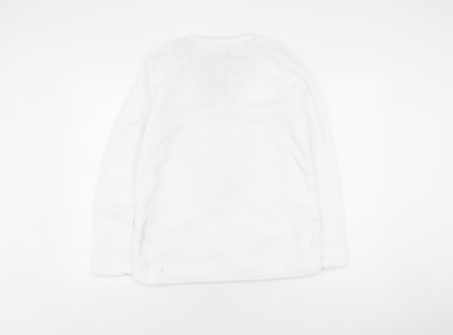 Disney Women White Fleece Pyjama Top Size 10-12