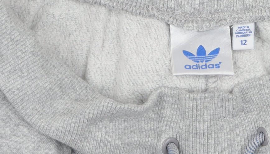 Adidas Boys' Grey Jogger Trousers - Size 12, Perfect for Casual Wear