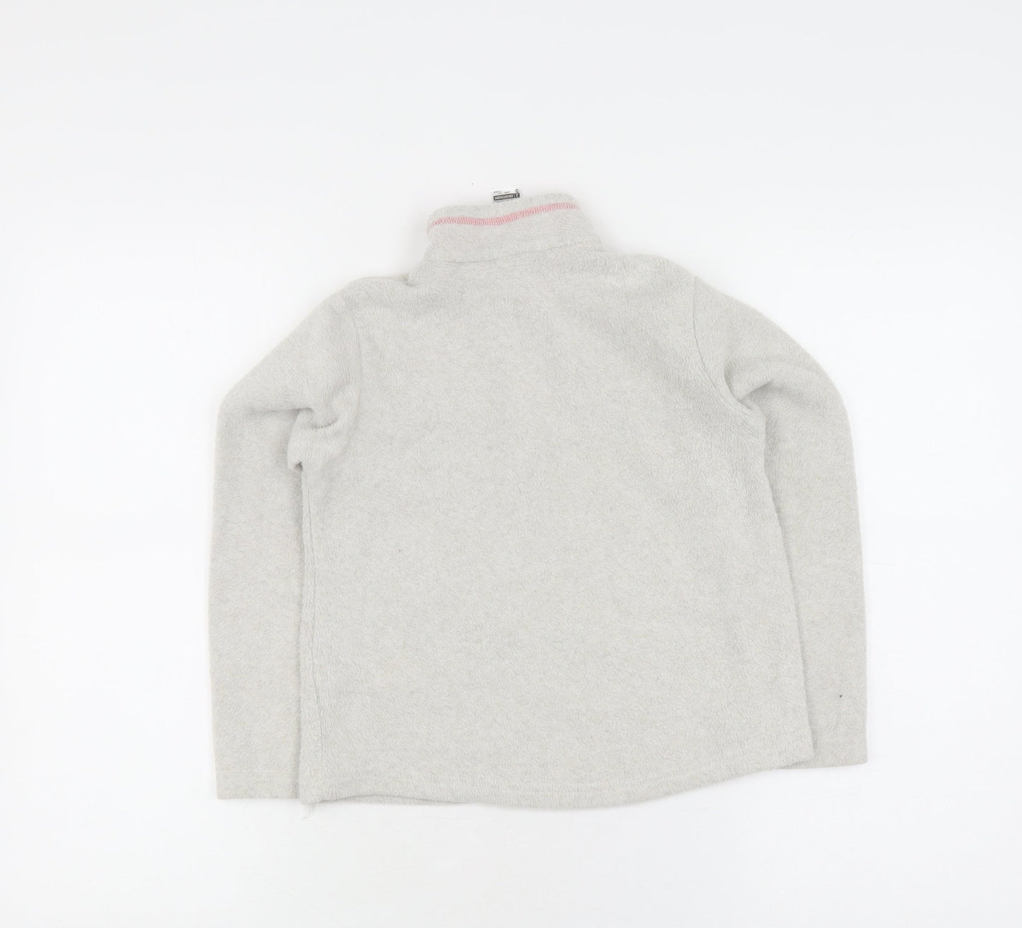 Decathlon Girls Grey Fleece Hoodie, Size 7-8 Years, 1/2 Zip