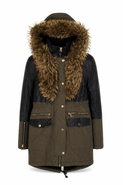 Womens UK Size 8 River Island Green Parka Coat