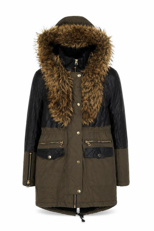 Womens UK Size 8 River Island Green Parka Coat