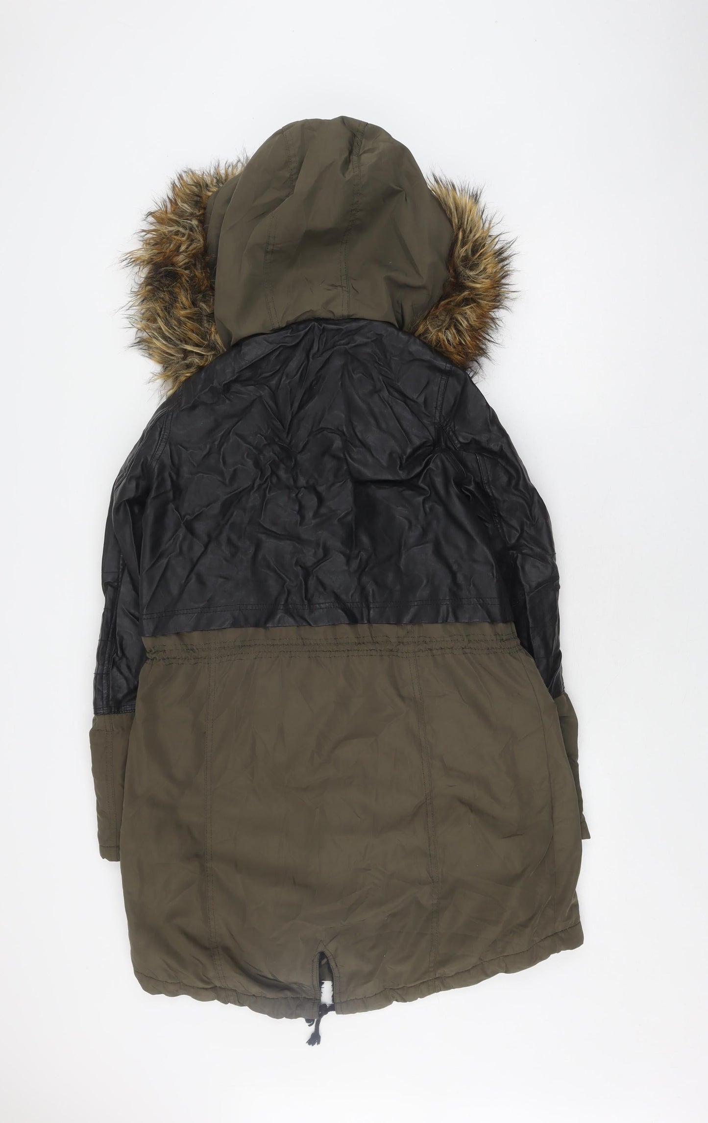 Womens UK Size 8 River Island Green Parka Coat