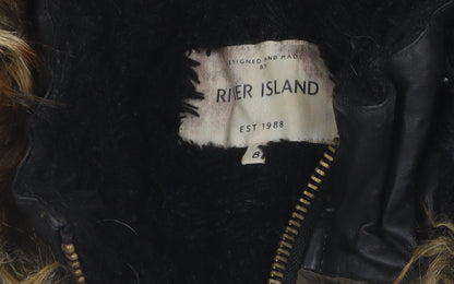 Womens UK Size 8 River Island Green Parka Coat