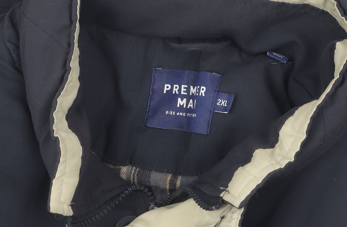 Mens UK Size 2XL Premier Man Black Parka Coat