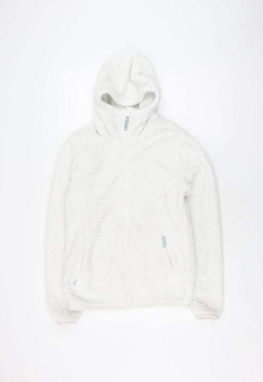 Decathlon Women's White Hooded Fleece Jacket Size 2