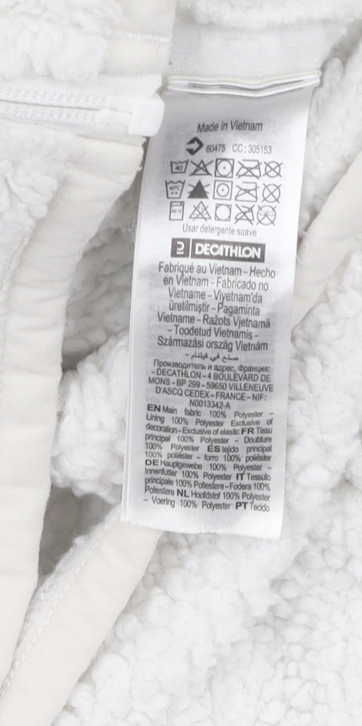 Womens UK Size 2 DECATHLON White Hooded Jacket