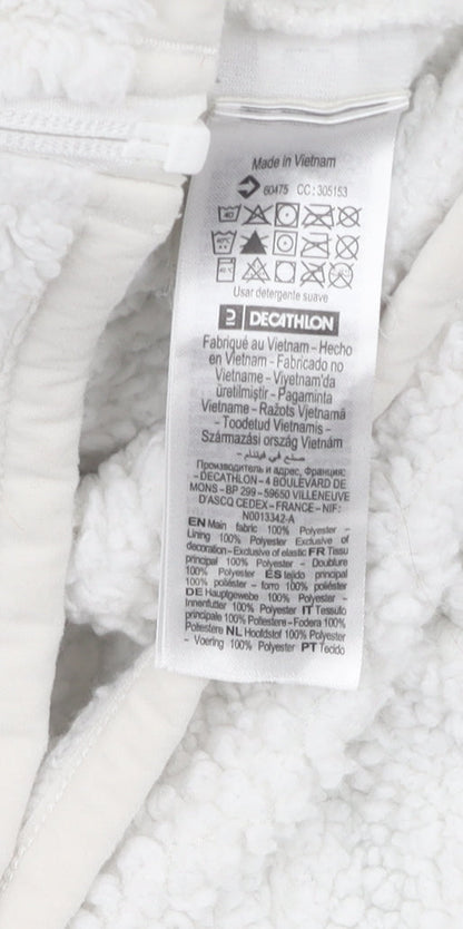 Womens UK Size 2 DECATHLON White Hooded Jacket