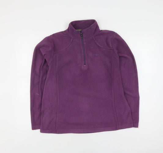 Craghoppers Women Purple Pullover Hoodie UK 12 1/2 Zip Polyester