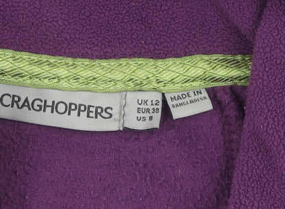 Craghoppers Women Purple Pullover Hoodie UK 12 1/2 Zip Polyester