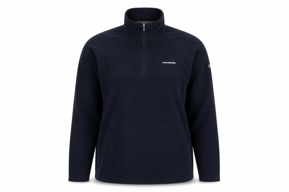Front view of Craghoppers unisex black fleece pullover sweatshirt, size 14