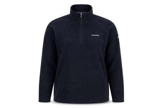 Front view of Craghoppers unisex black fleece pullover sweatshirt, size 14