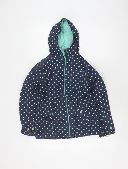 Gelert Girls Blue Polka Dot Rain Coat 11-12 Years Hooded