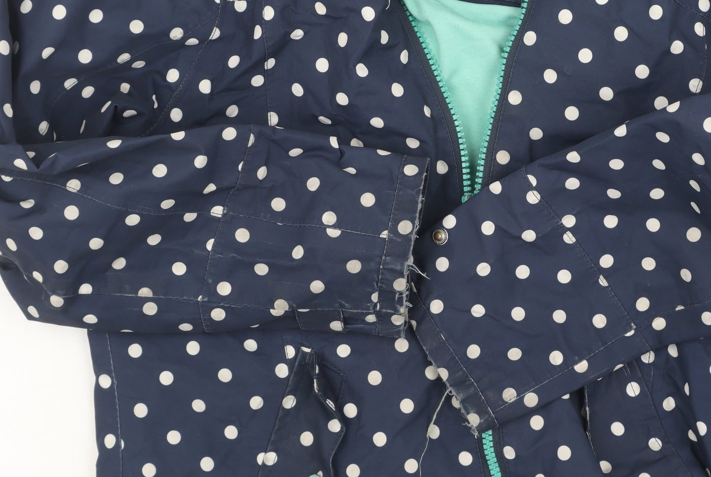 Gelert Girls Blue Polka Dot Rain Coat 11-12 Years Hooded