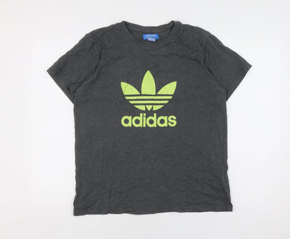 Adidas Men's Grey Graphic Logo T-Shirt Size M
