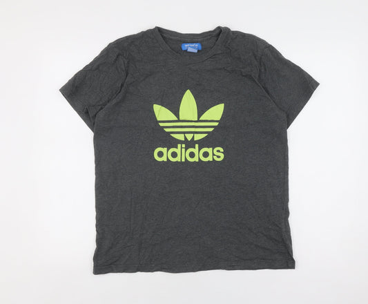 Adidas Men's Grey Graphic Logo T-Shirt Size M