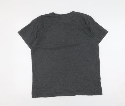 Adidas Men's Grey Graphic Logo T-Shirt Size M