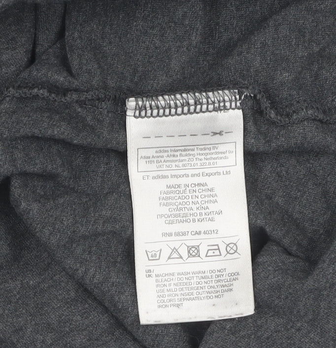 Adidas Men's Grey Graphic Logo T-Shirt Size M