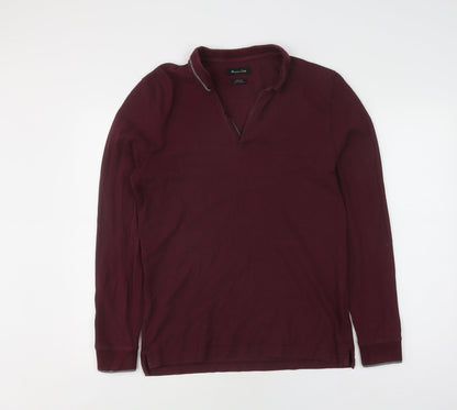 Unisex Adults UK Size L Massimo Dutti Red Basic Polo