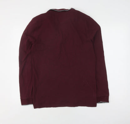 Unisex Adults UK Size L Massimo Dutti Red Basic Polo