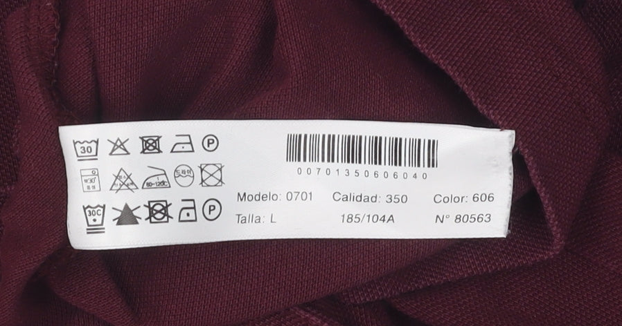 Unisex Adults UK Size L Massimo Dutti Red Basic Polo