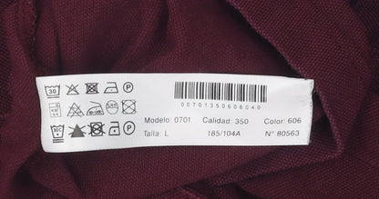 Unisex Adults UK Size L Massimo Dutti Red Basic Polo
