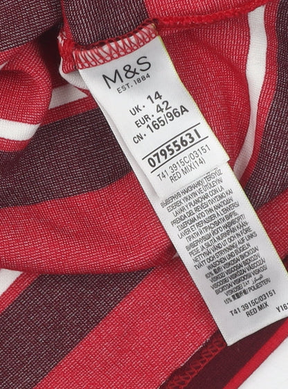 Womens UK Size 14 Marks and Spencer Red Classic T-Shirt