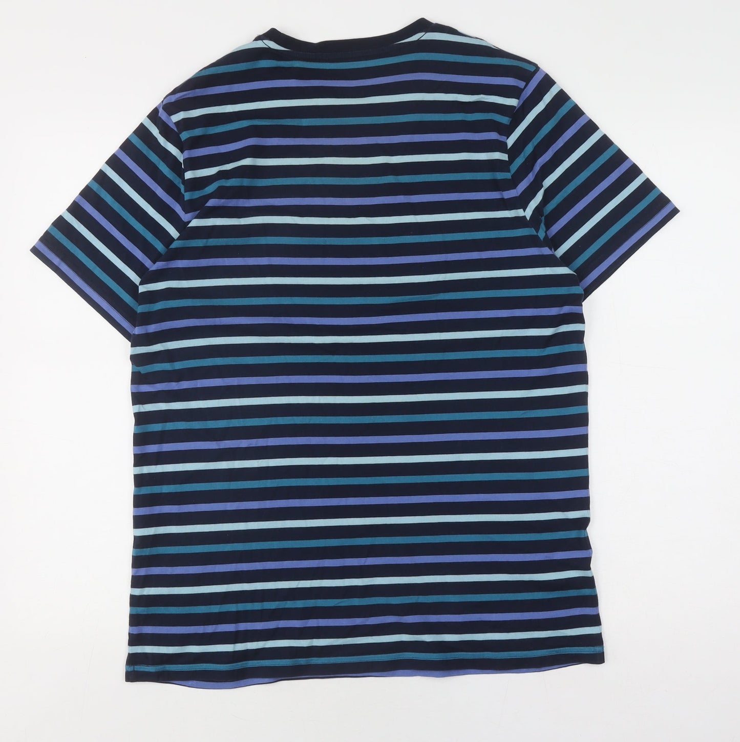 Marks and Spencer Unisex Multicoloured Striped M T-Shirt