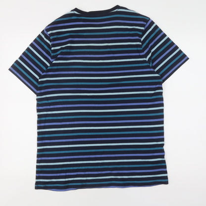 Marks and Spencer Unisex Multicoloured Striped M T-Shirt
