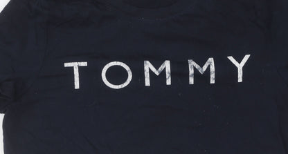Womens UK Size M Tommy Hilfiger Black Basic T-Shirt