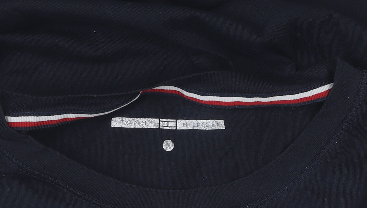 Womens UK Size M Tommy Hilfiger Black Basic T-Shirt