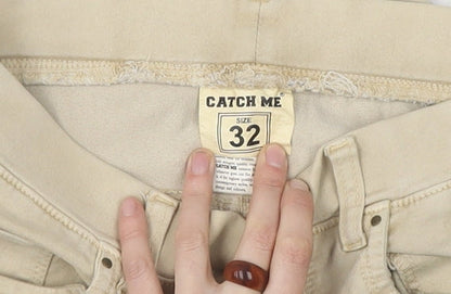Catch Me Women's Beige Skinny Jeans, Size L