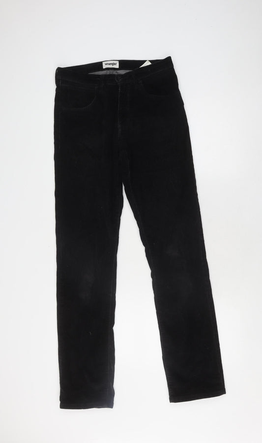 Additional front view of Wrangler unisex black corduroy trousers l