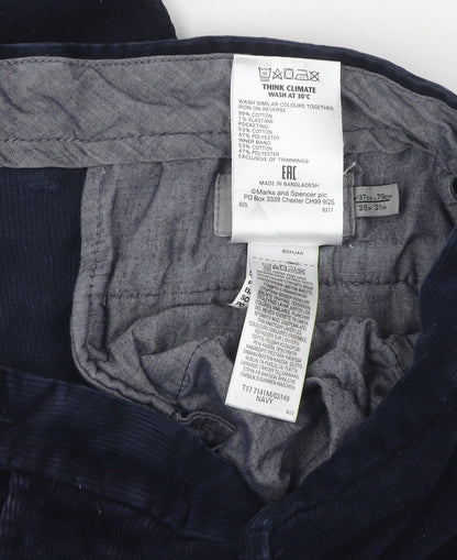 Marks and Spencer Men’s Blue Corduroy Trousers 38