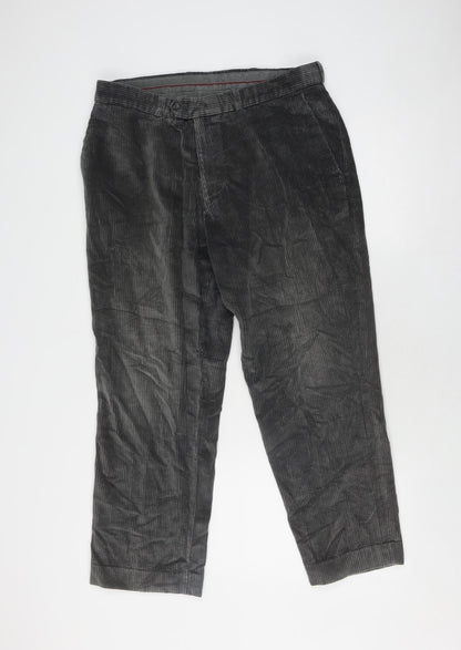Simon Taylor Grey Corduroy Men's Trousers 36W 27L