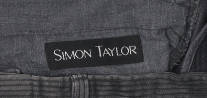 Simon Taylor Grey Corduroy Men's Trousers 36W 27L