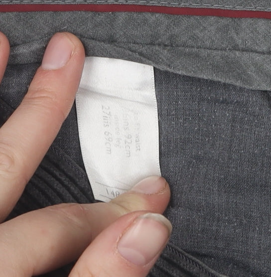 Simon Taylor Grey Corduroy Men's Trousers 36W 27L