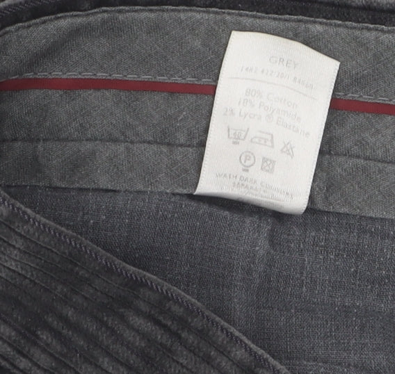 Simon Taylor Grey Corduroy Men's Trousers 36W 27L