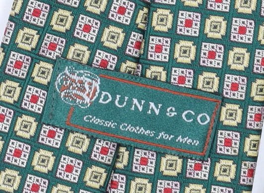 Dunn & Co Green Geometric Men's Polyester Tie