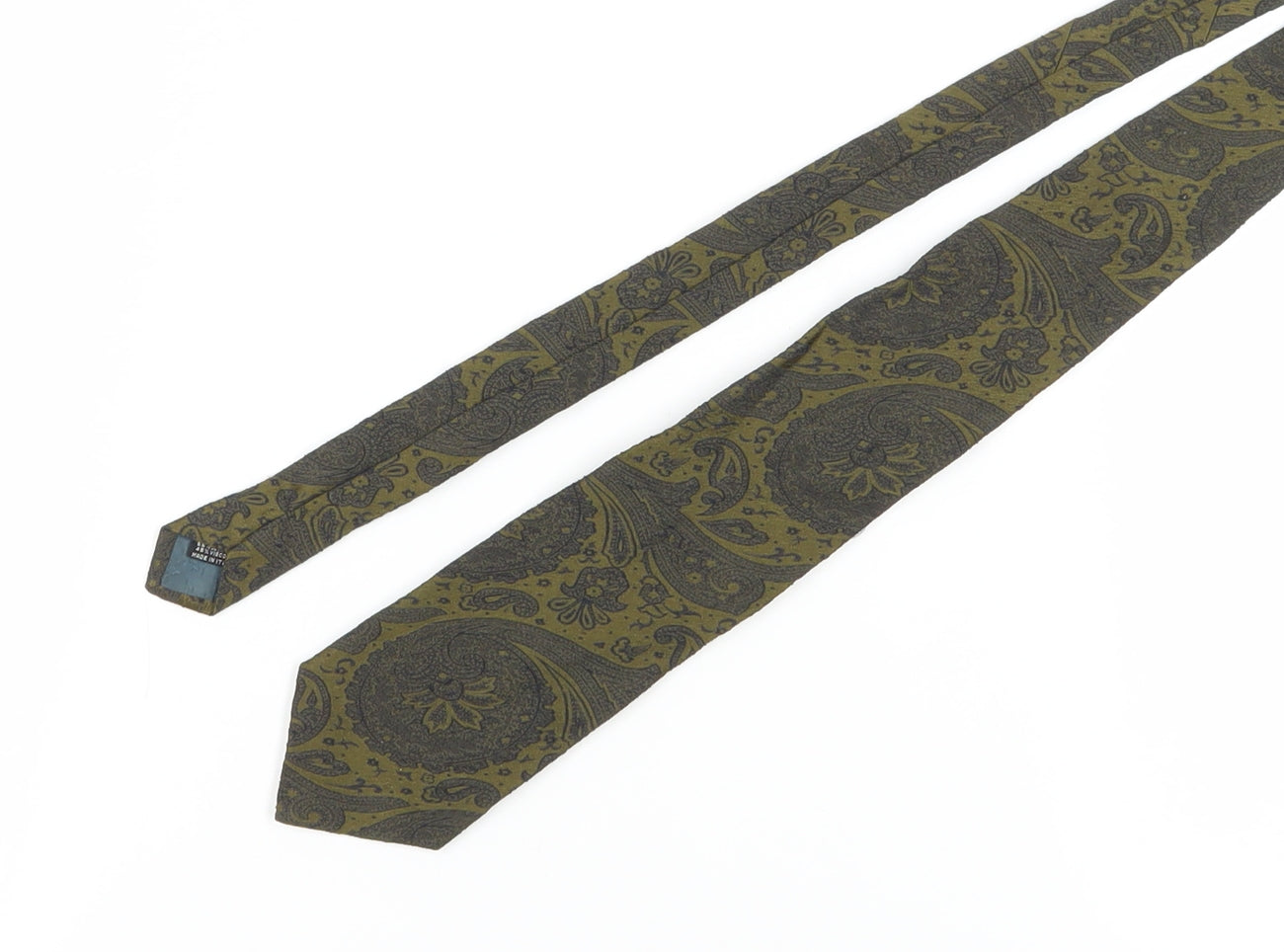 Paul Costelloe Men’s Green Paisley Tie - Silk Blend