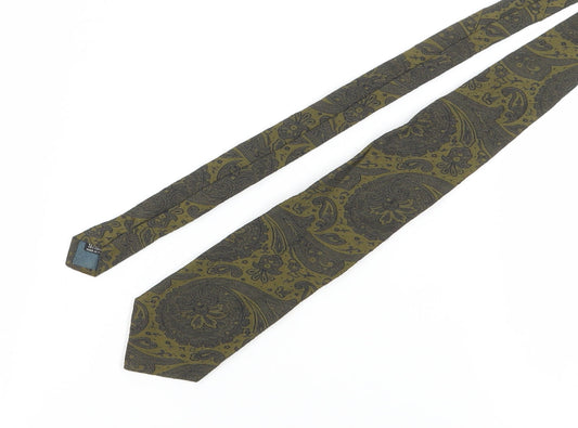 Paul Costelloe Men’s Green Paisley Tie - Silk Blend