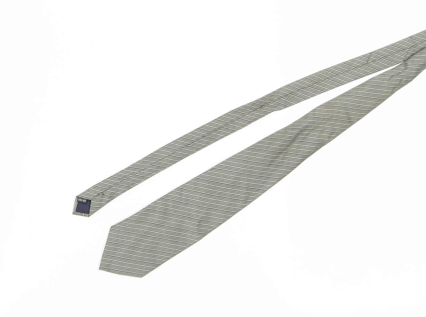 SUPERSMART Men's Grey Striped Silk Slim Tie