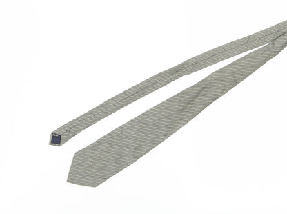 SUPERSMART Men's Grey Striped Silk Slim Tie