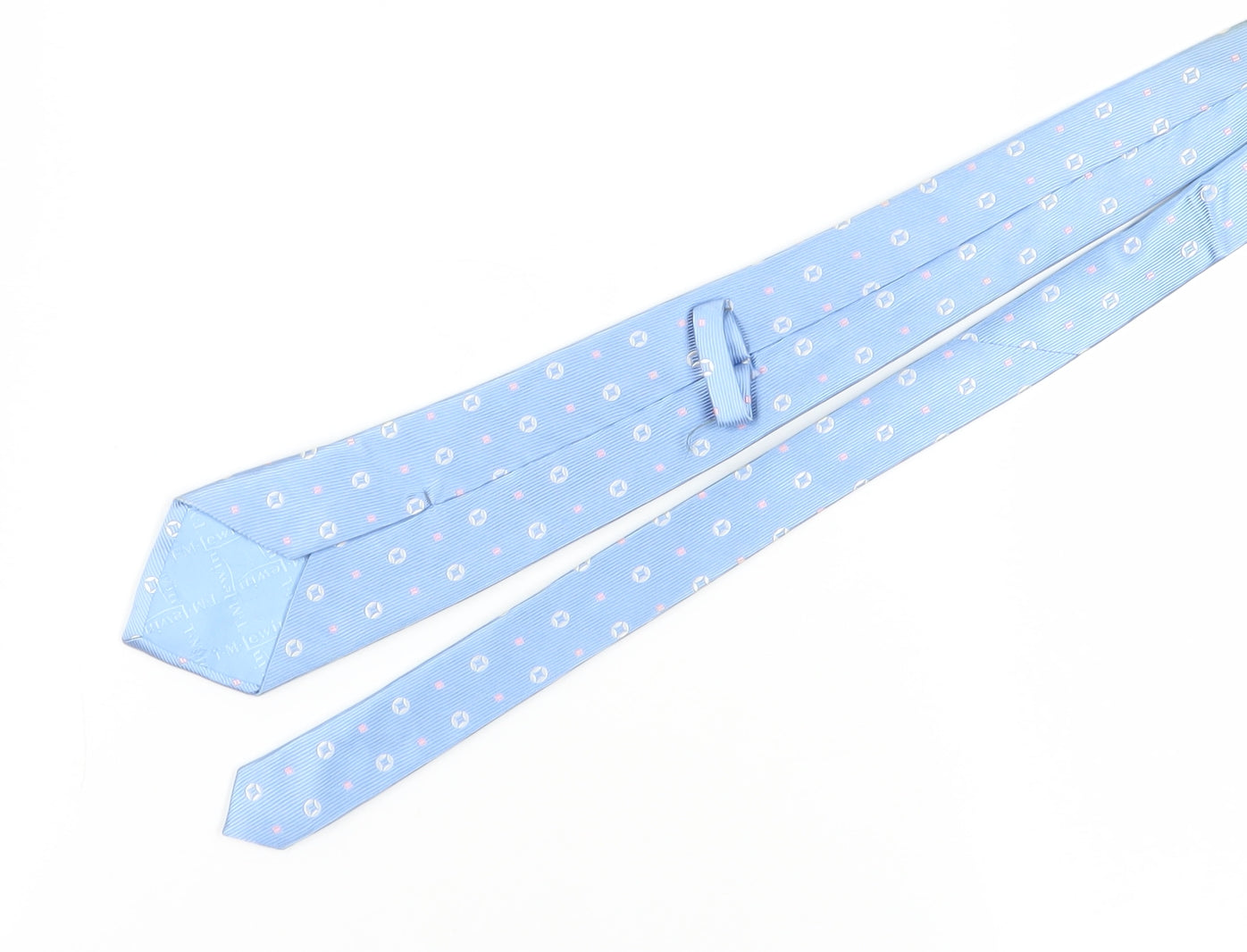 T.M.Lewin Men's Blue Silk Geometric Tie One Size