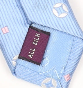 T.M.Lewin Men's Blue Silk Geometric Tie One Size