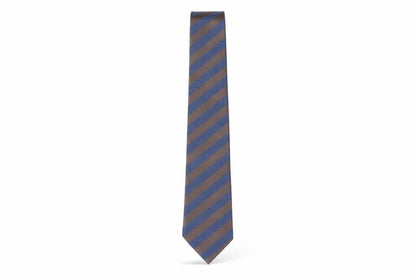 Tasso Elba Men's Brown Blue Striped Silk Slim Tie