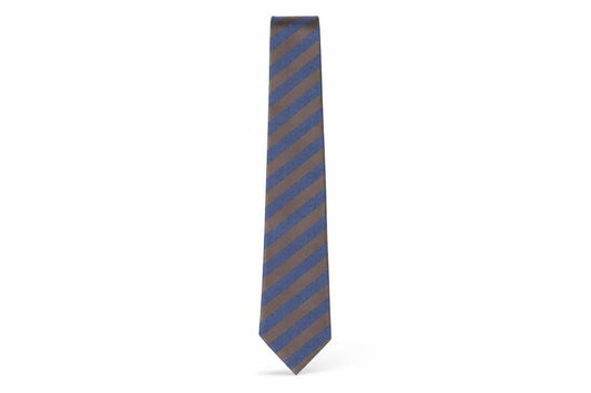 Tasso Elba Men's Brown Blue Striped Silk Slim Tie